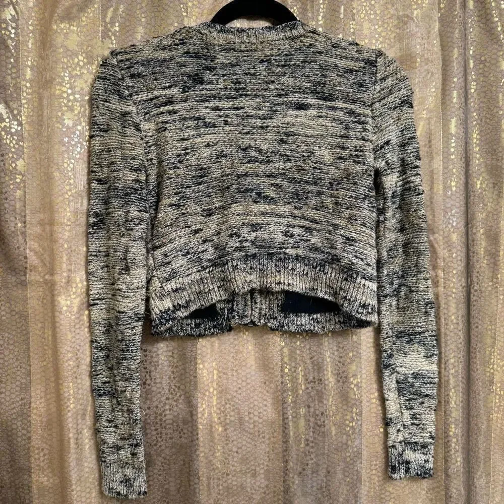 Free People Heart Beeps Boho Knit Cropped Zip Up Sweater Bolero XS‎